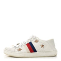 Calfskin Bee Star Embroidered Sylvie Web Ace Sneakers 37.5 White