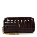 Patent Calfskin Carre Quilted Cassandre Pouch On Chain Purple