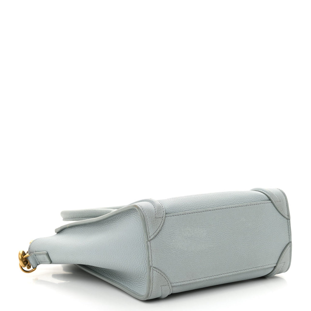 Drummed Calfskin Nano Luggage Almond