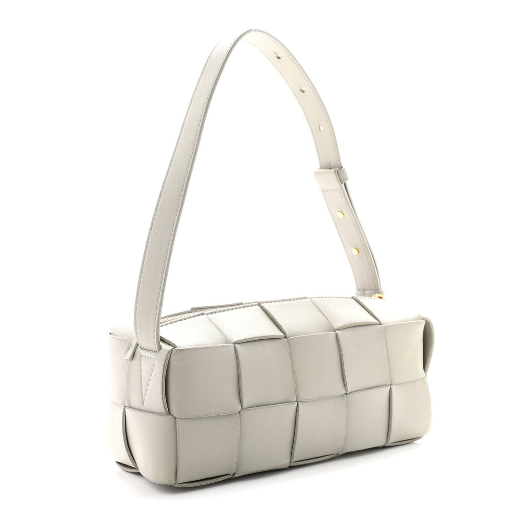 Lambskin Maxi Intrecciato Small Brick Cassette Bag Agate Grey