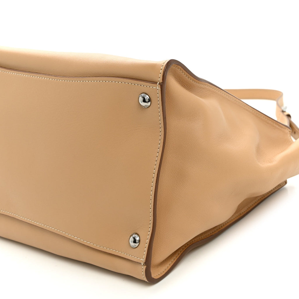 City Calf Twin Pocket Tote Noisette