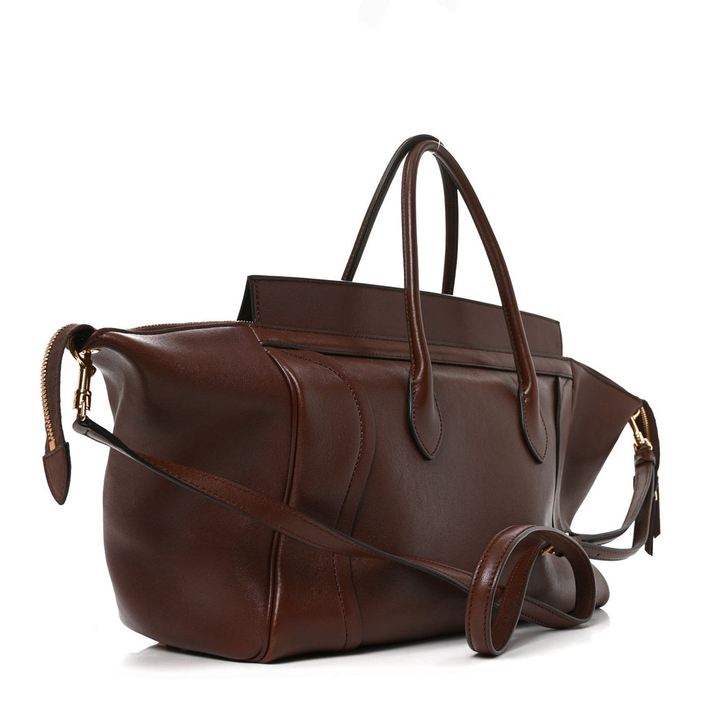 Supple Shiny Lambskin Medium Smiling New Luggage Brick