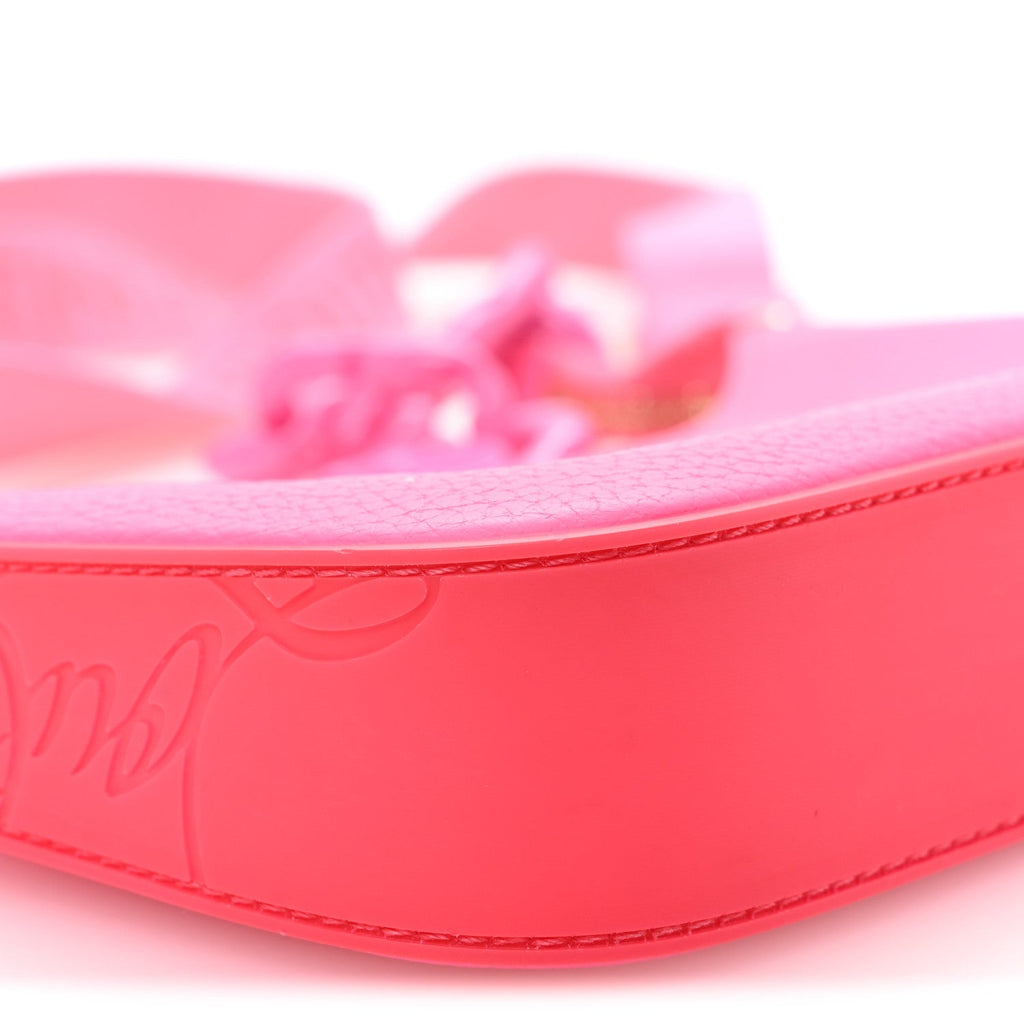 Calfskin Gomme Mini Loubila Chain Shoulder Bag Fluo Pink