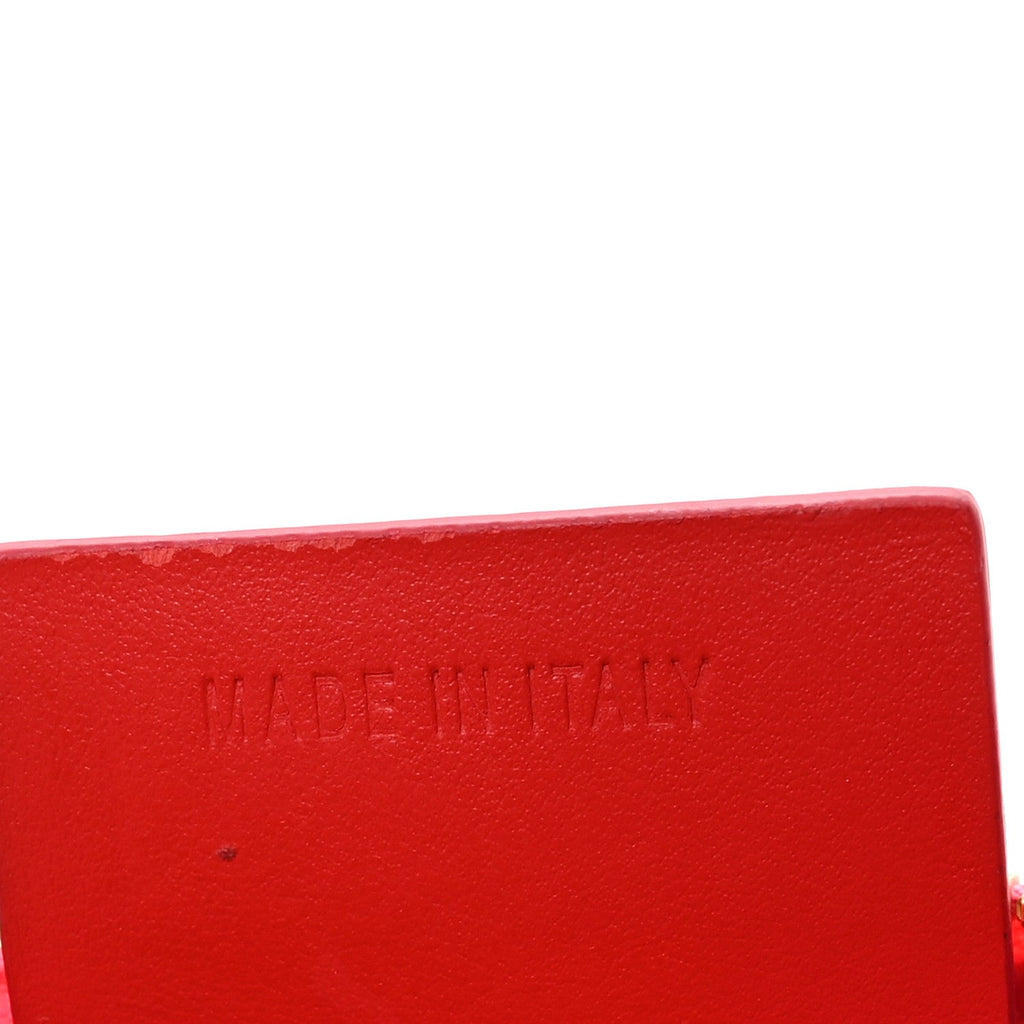 Calfskin Gomme Mini Loubila Chain Shoulder Bag Fluo Pink