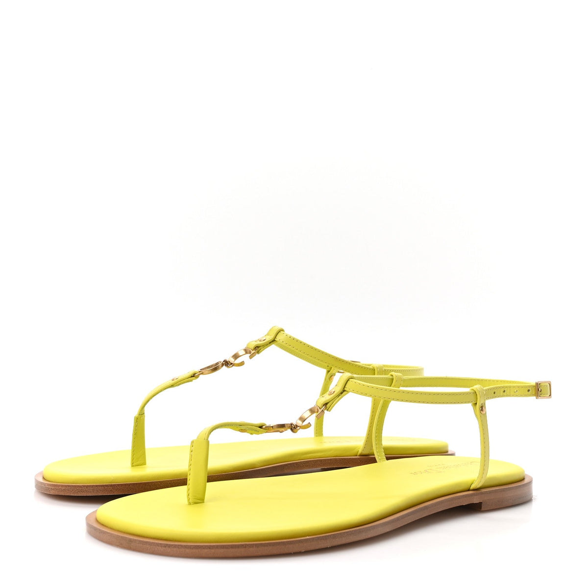 Calfskin C'est Dior Sandals 37 Yellow