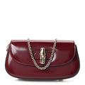 Shiny Calfskin Small Bamboo Night Bag Rosso Ancora