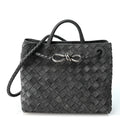 Suede Intrecciato Small Andiamo Shoulder Bag Graphite
