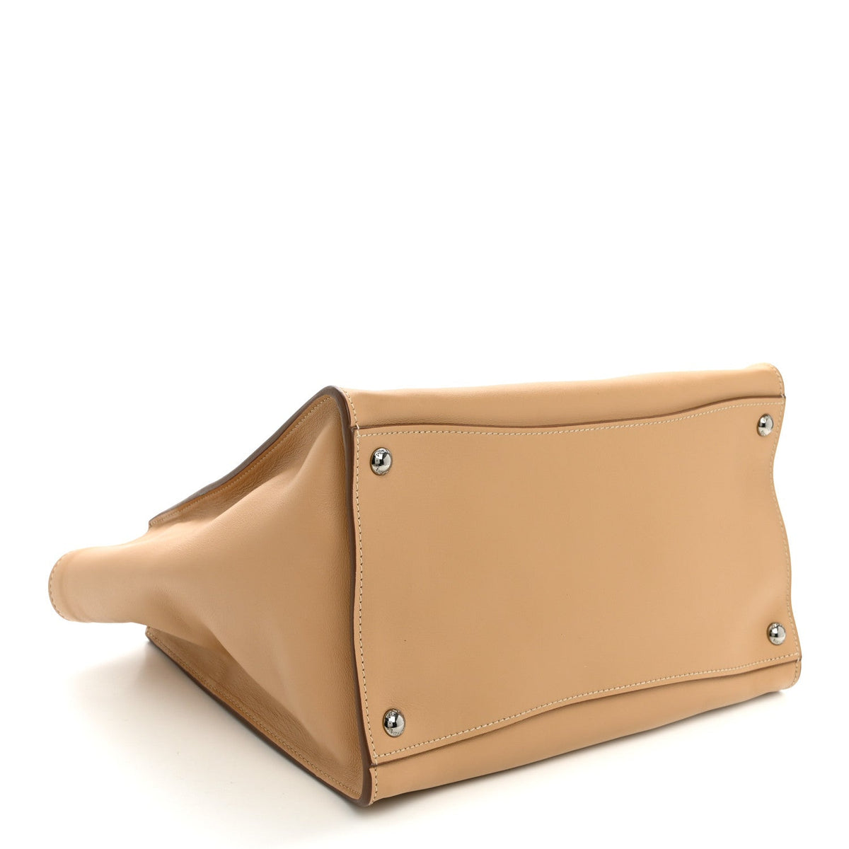 City Calf Twin Pocket Tote Noisette
