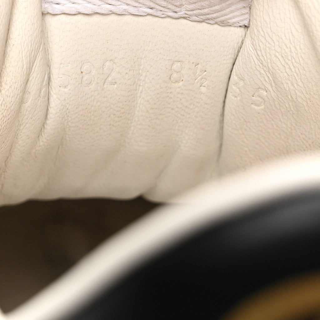 Calfskin GG Tennis Embossed Perforated Mens Interlocking G 55mm Sneakers 8.5 Black White