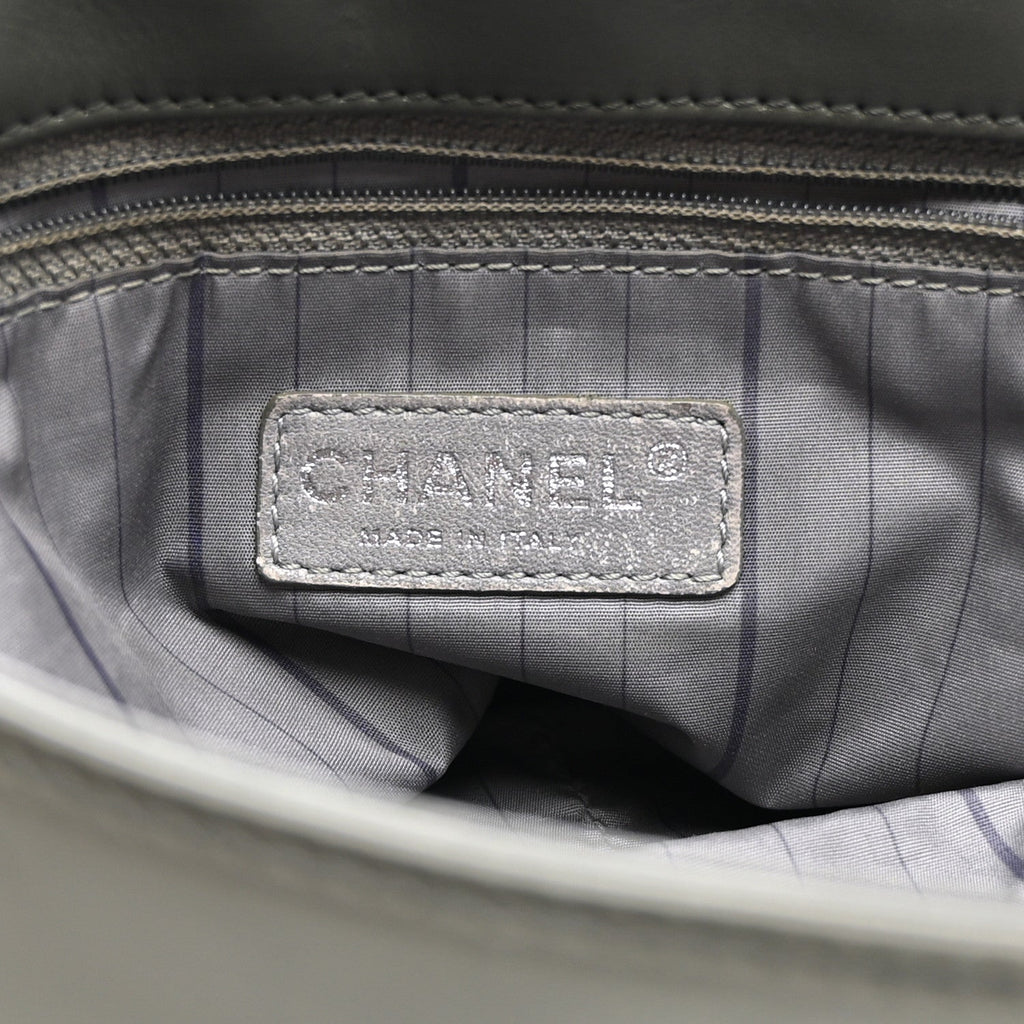 Lambskin Studded CC East West Flap Grey