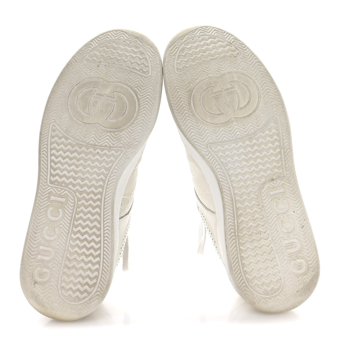 Calfskin GG Tennis Embossed Perforated Mens Interlocking G 55mm Sneakers 9.5 Great White