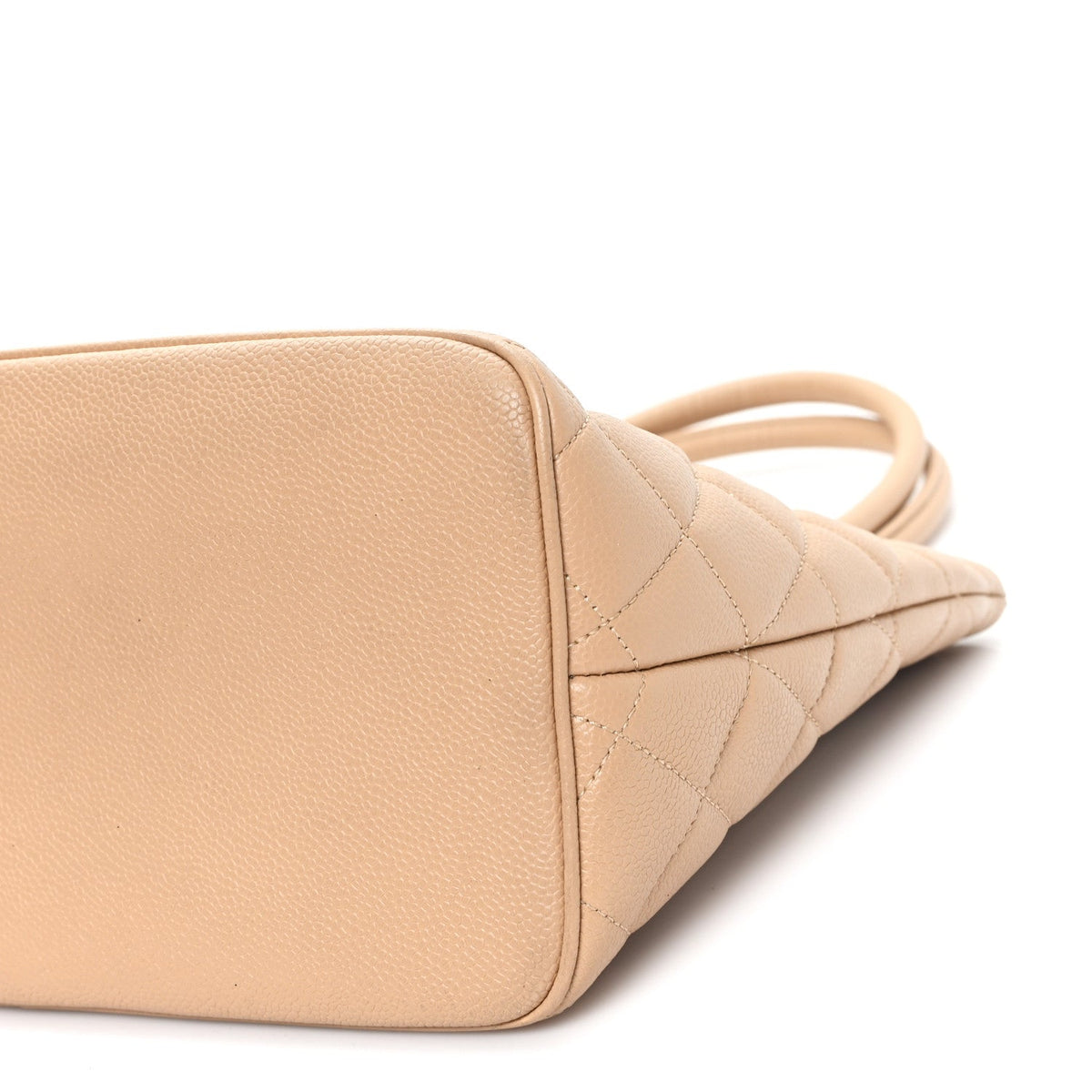 Caviar Quilted Medallion Tote Beige