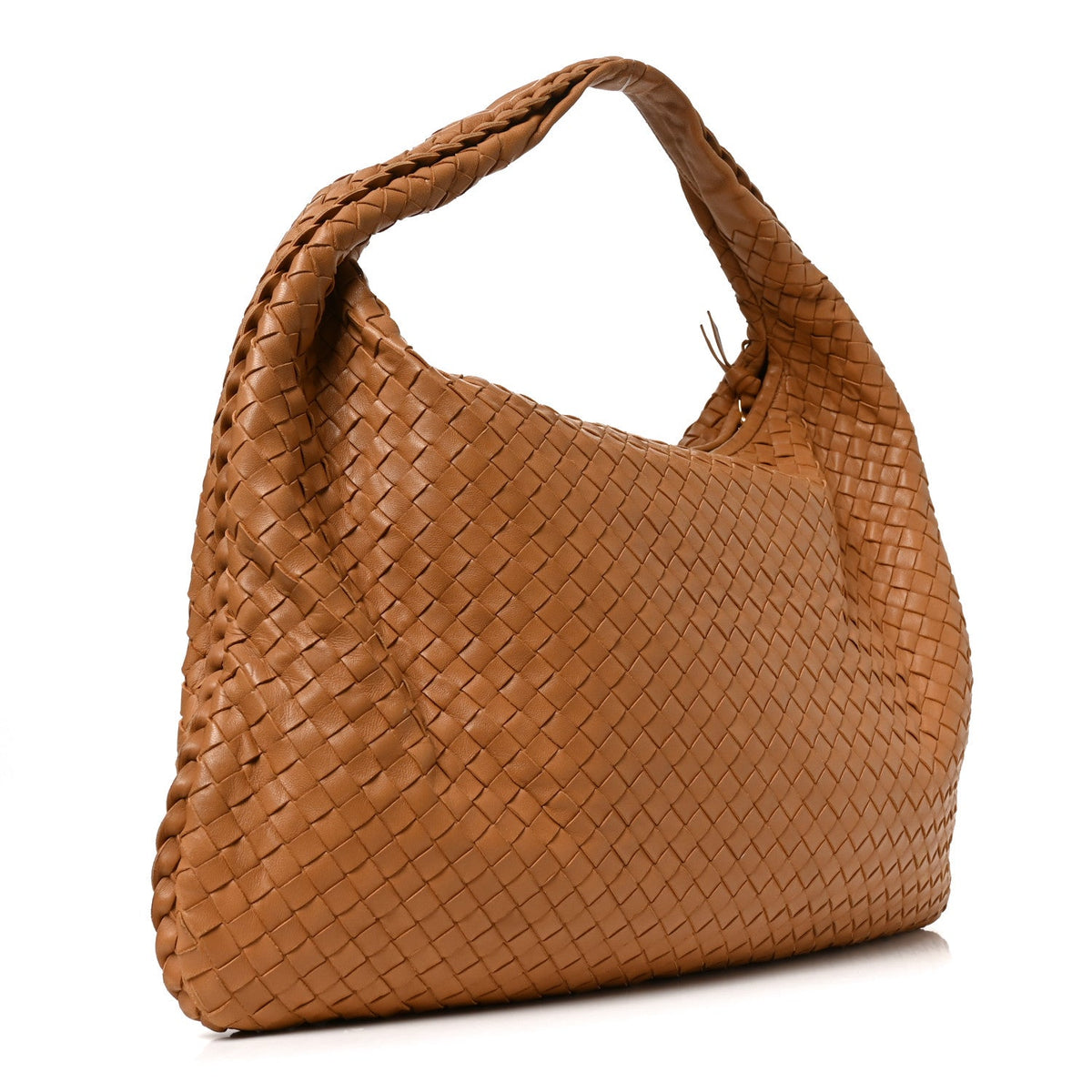 Nappa Intrecciato Large Veneta Hobo Caramel