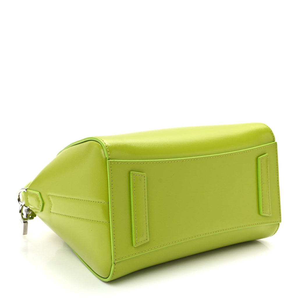 Shiny Lord Calfskin Mini Antigona Citrus Green