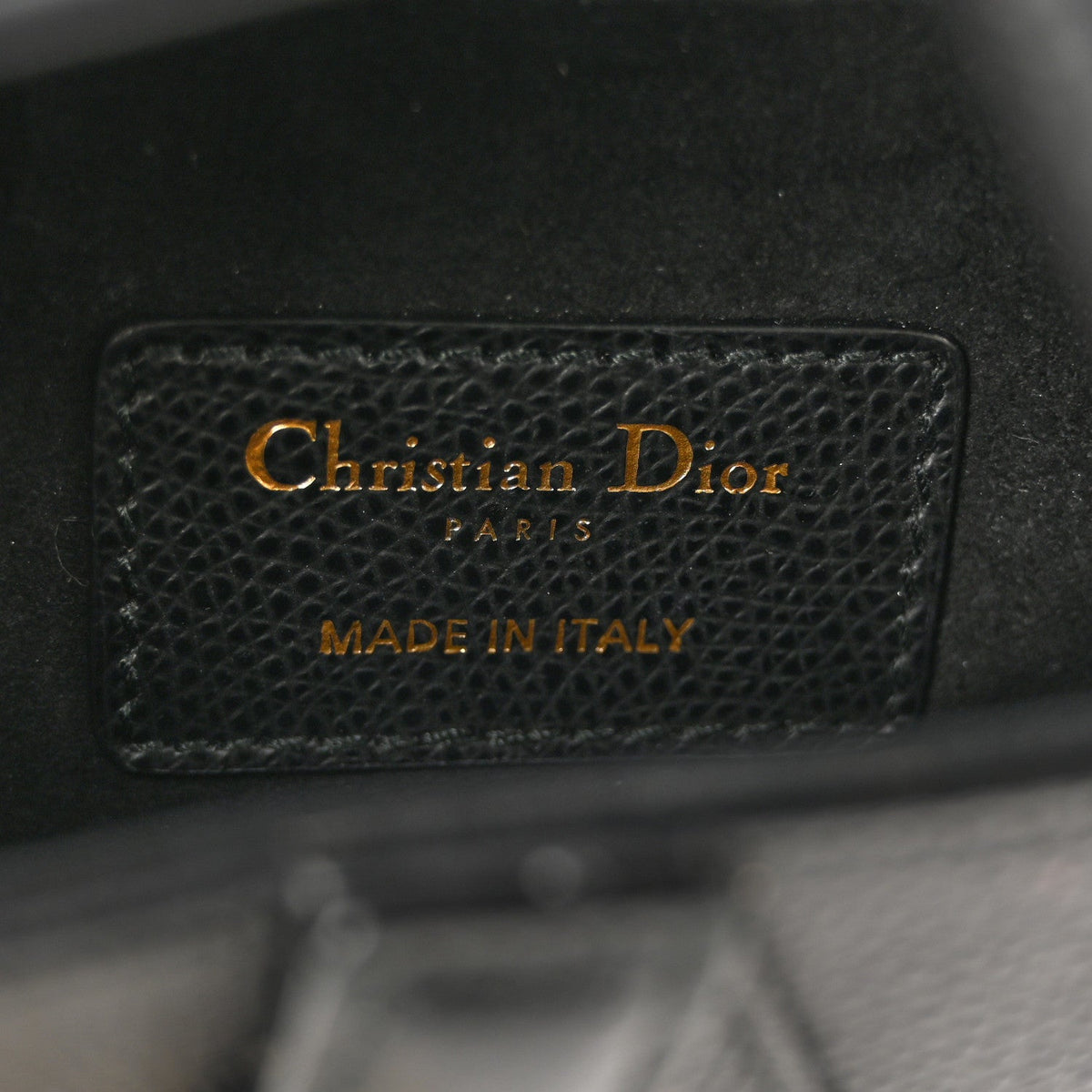 Grained Calfskin Mini Saddle Bag Black