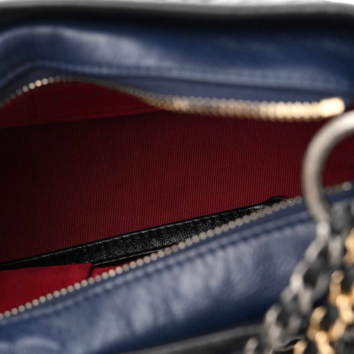 Aged Calfskin Quilted Small Gabrielle Hobo Navy Black
