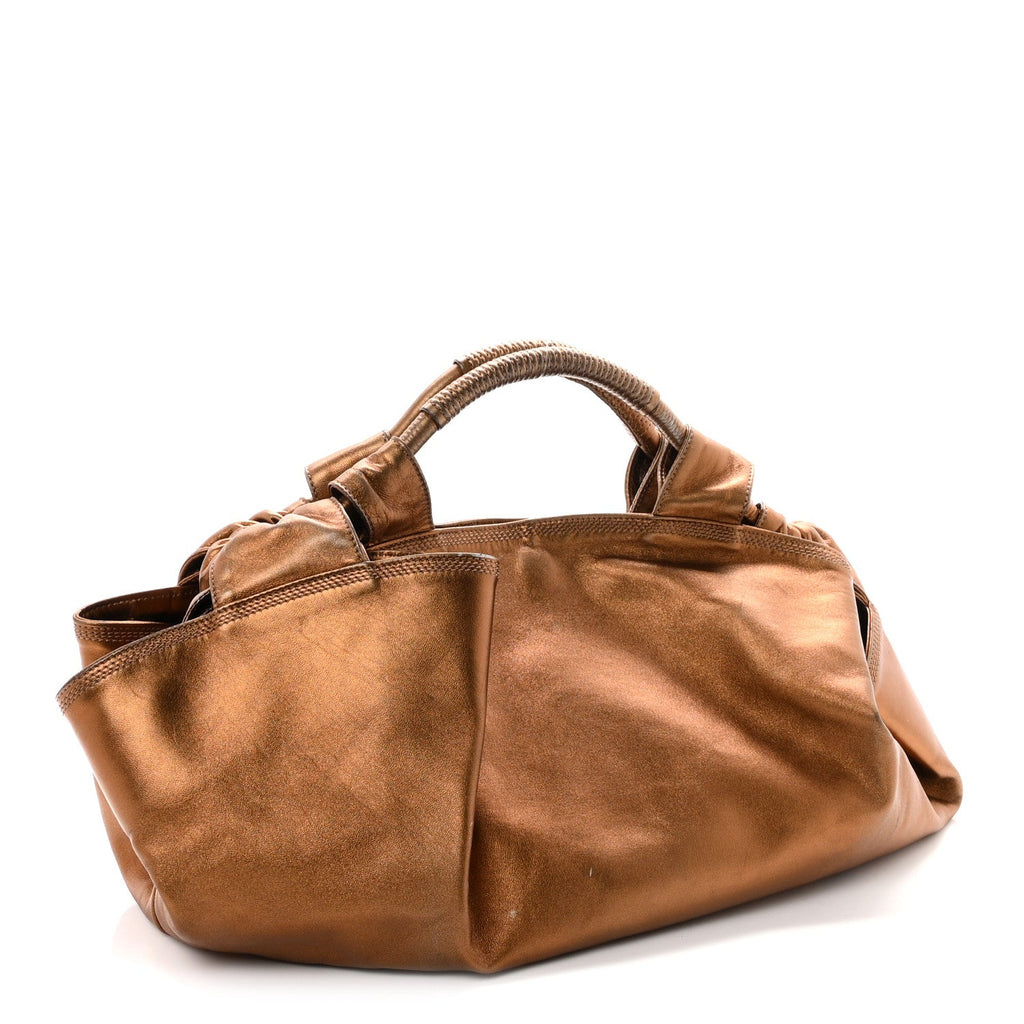 Metallic Nappa Aire Shoulder Bag Bronce
