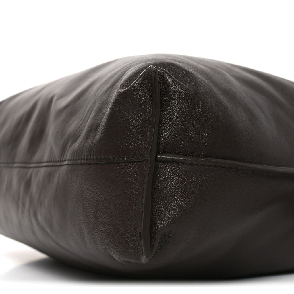 Calfskin Flamenco Puffer Knot Bag Dark Brown