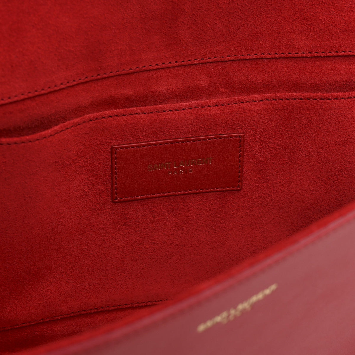 Calfskin Classic Y Ligne Clutch Red