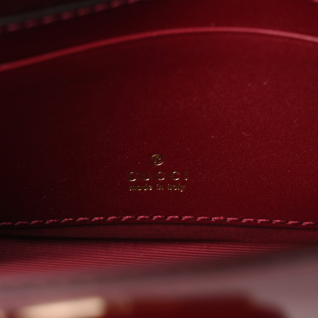 Shiny Calfskin Small Bamboo Night Bag Rosso Ancora