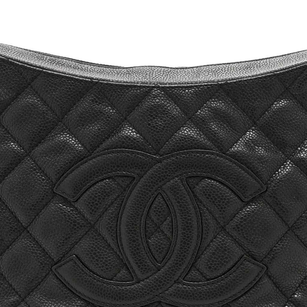 Caviar Quilted Timeless CC Shoulder Bag Black