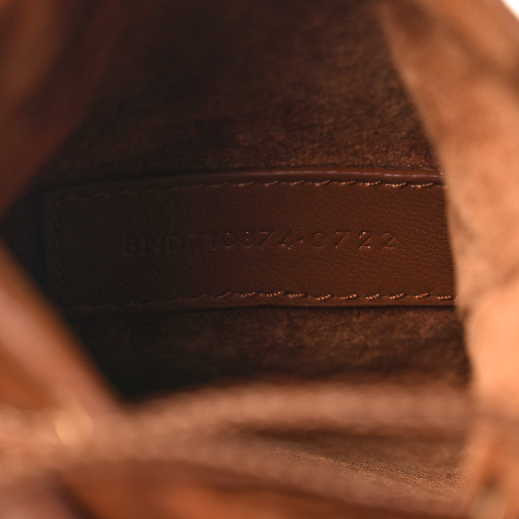 Raffia Cassandre Mini Pochon Crossbody Bag Brick Natural