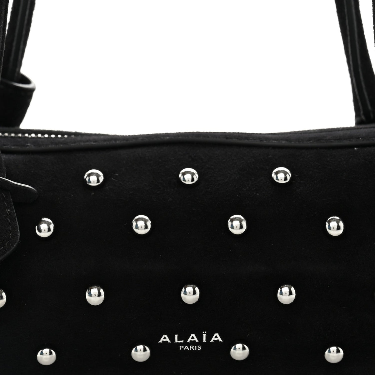 Nubuck Studded Small Le Teckel Bag  Black