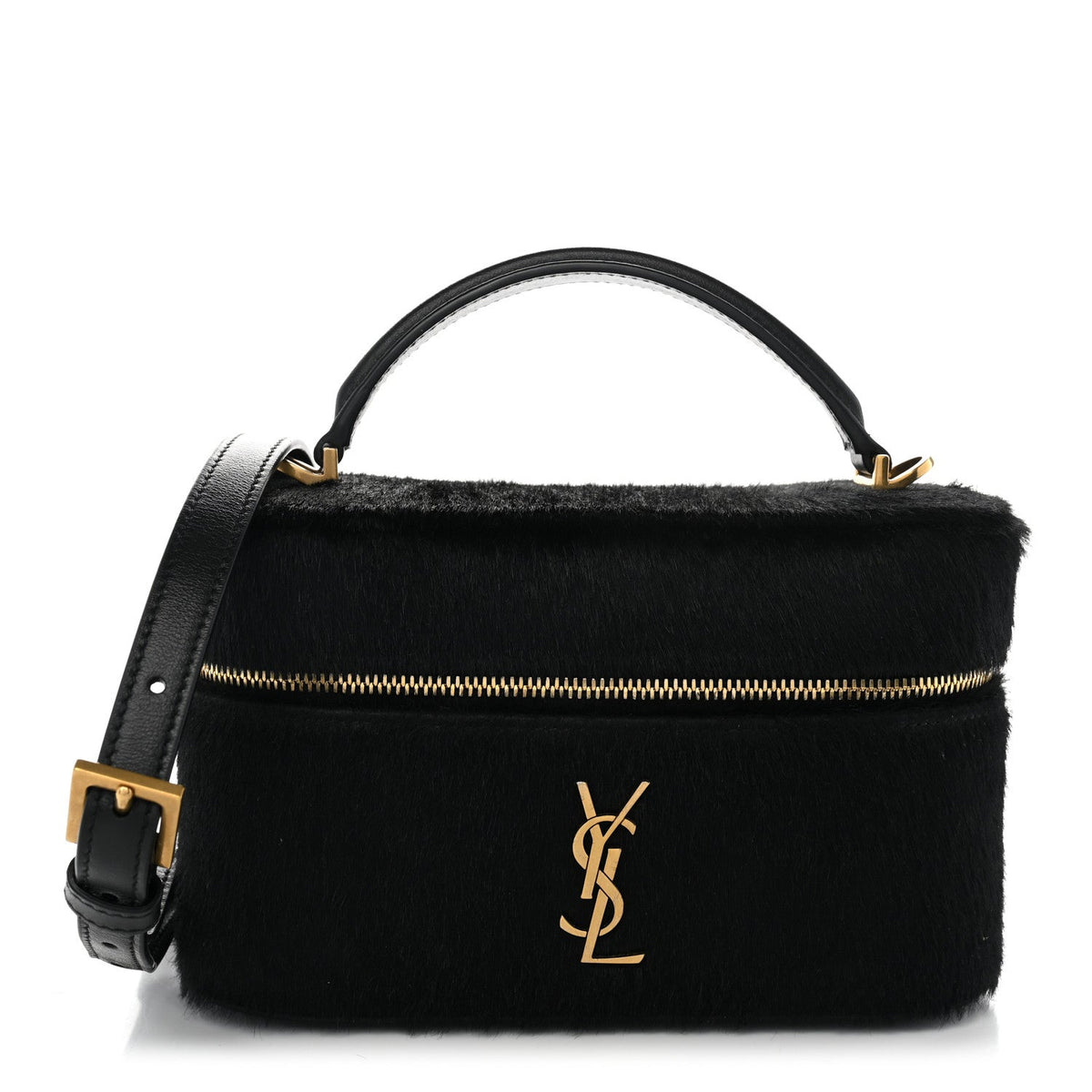 Pony Hair Mini Gaby Vanity Case Black