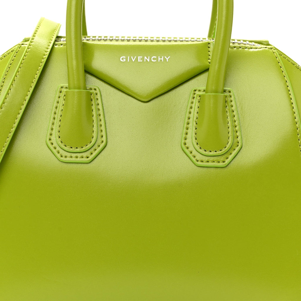 Shiny Lord Calfskin Mini Antigona Citrus Green