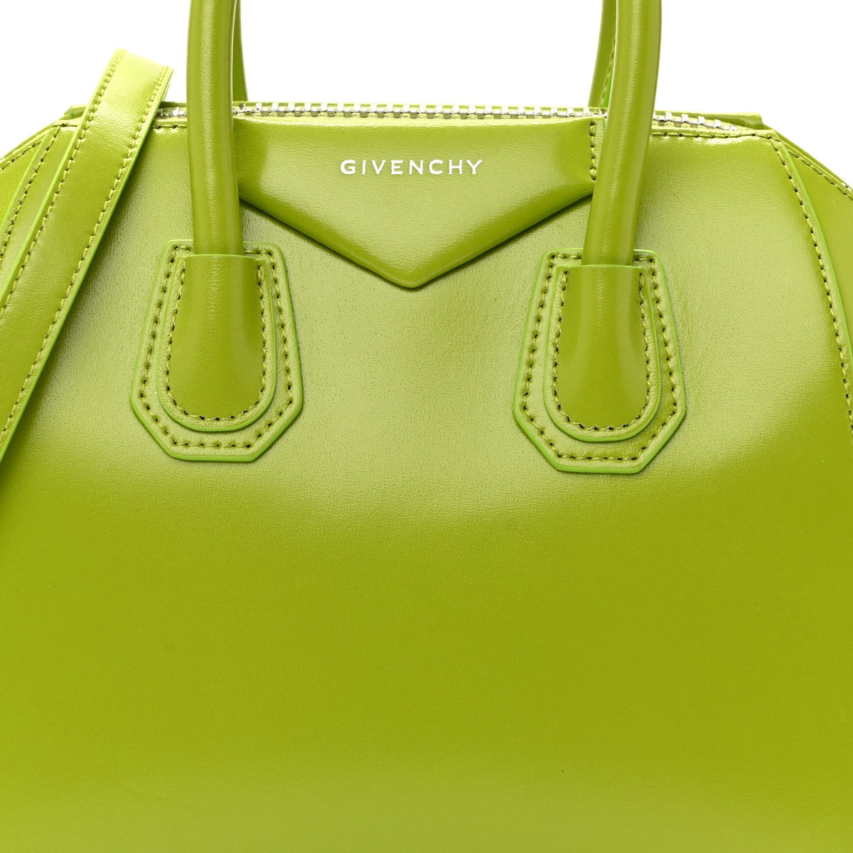 Shiny Lord Calfskin Mini Antigona Citrus Green