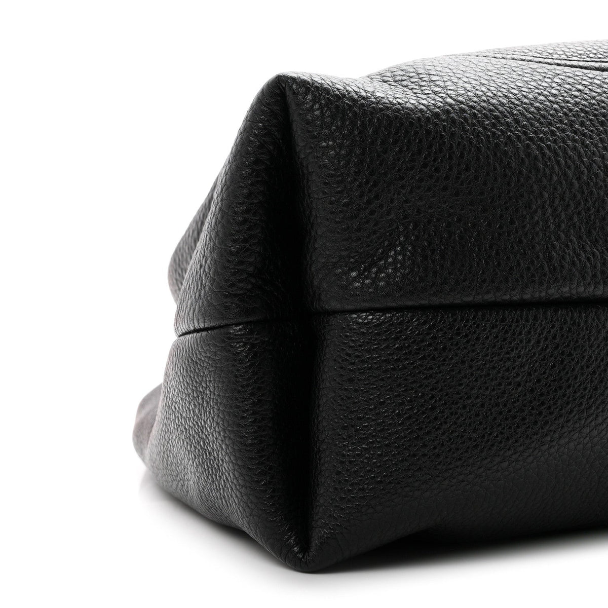 Grained Calfskin Softbit Maxi Shoulder Bag Black