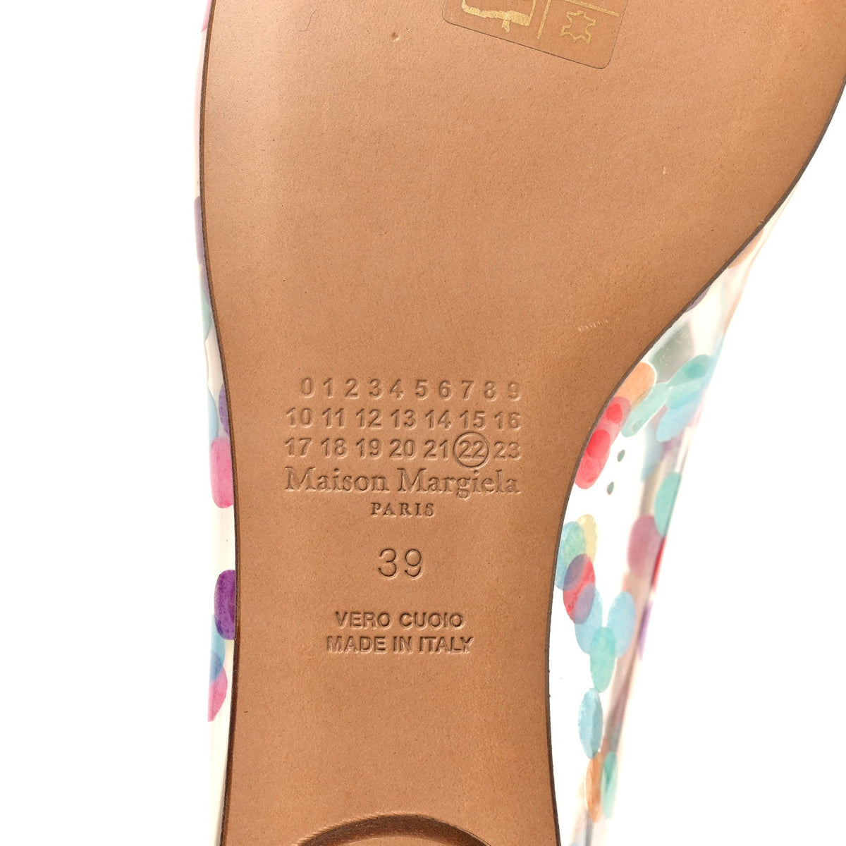 PVC Confetti Printed Tabi Ballerina Flats 39 Multicolor