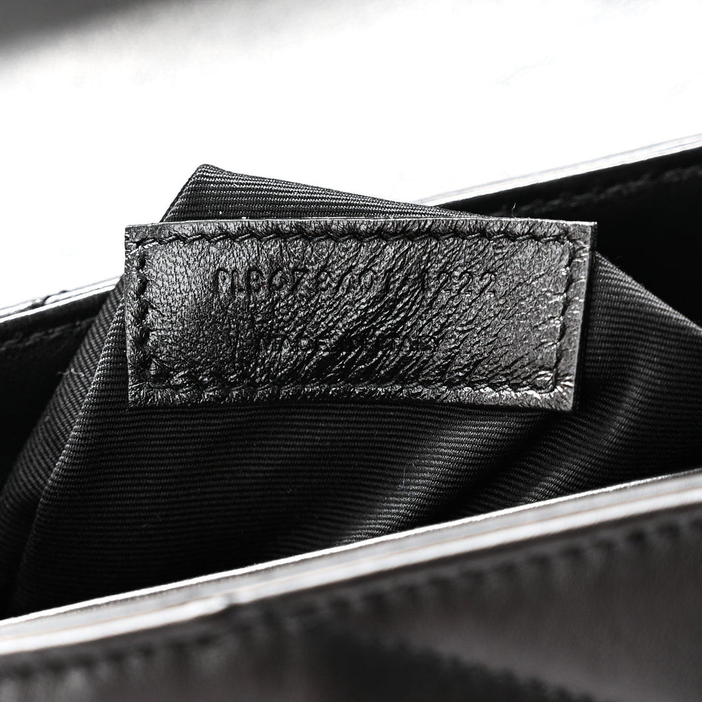 Calfskin Y Quilted Monogram Toy Loulou Crossbody Bag Black