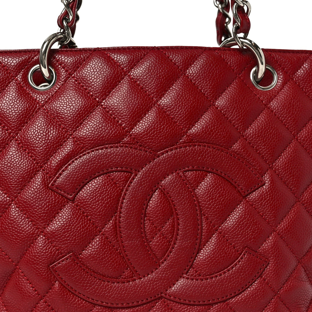 Caviar Quilted Grand Shopping Tote GST Red