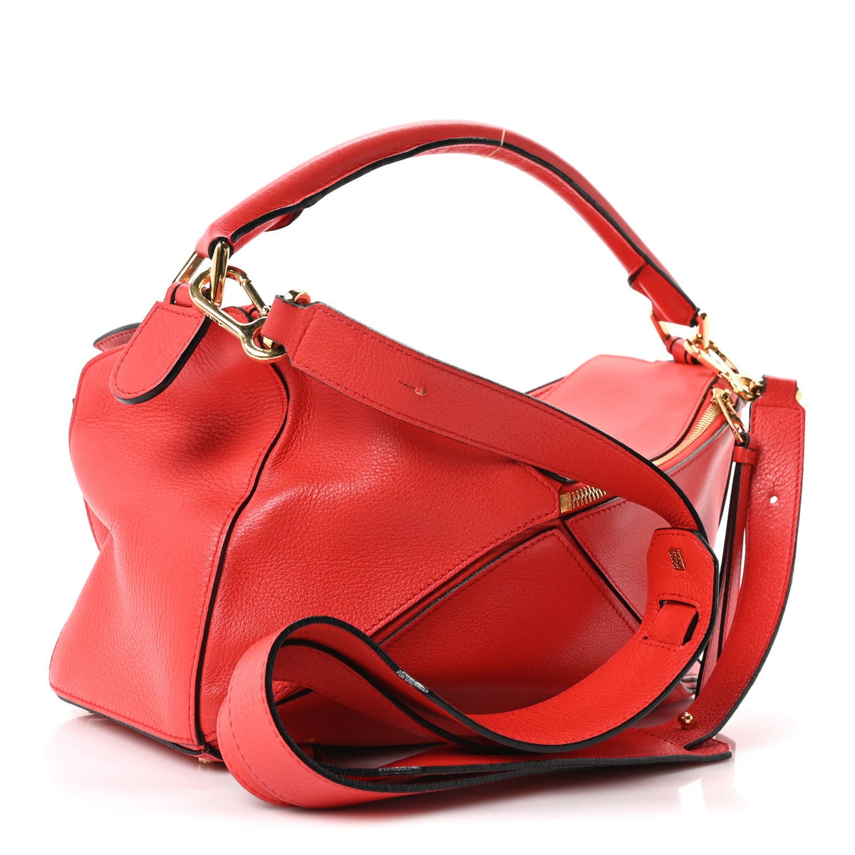 Calfskin Medium Puzzle Bag Scarlet