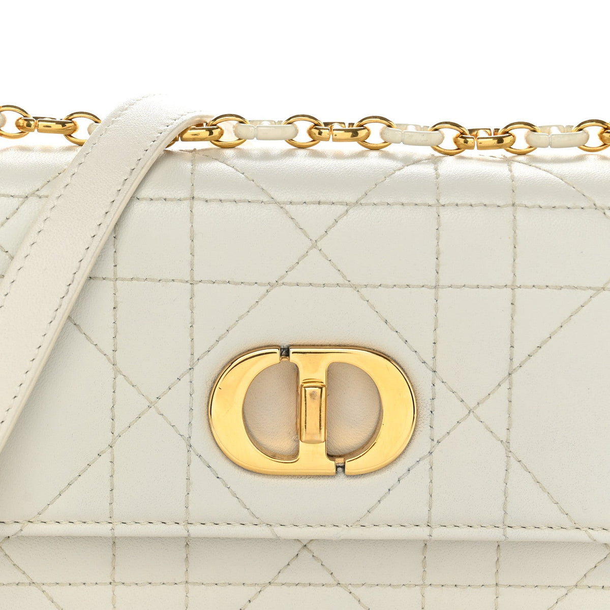 Lambskin Macrocannage Mini Miss Caro Bag Latte