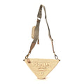Yarn Raffia Effect Crochet Triangle Shoulder Bag Naturale
