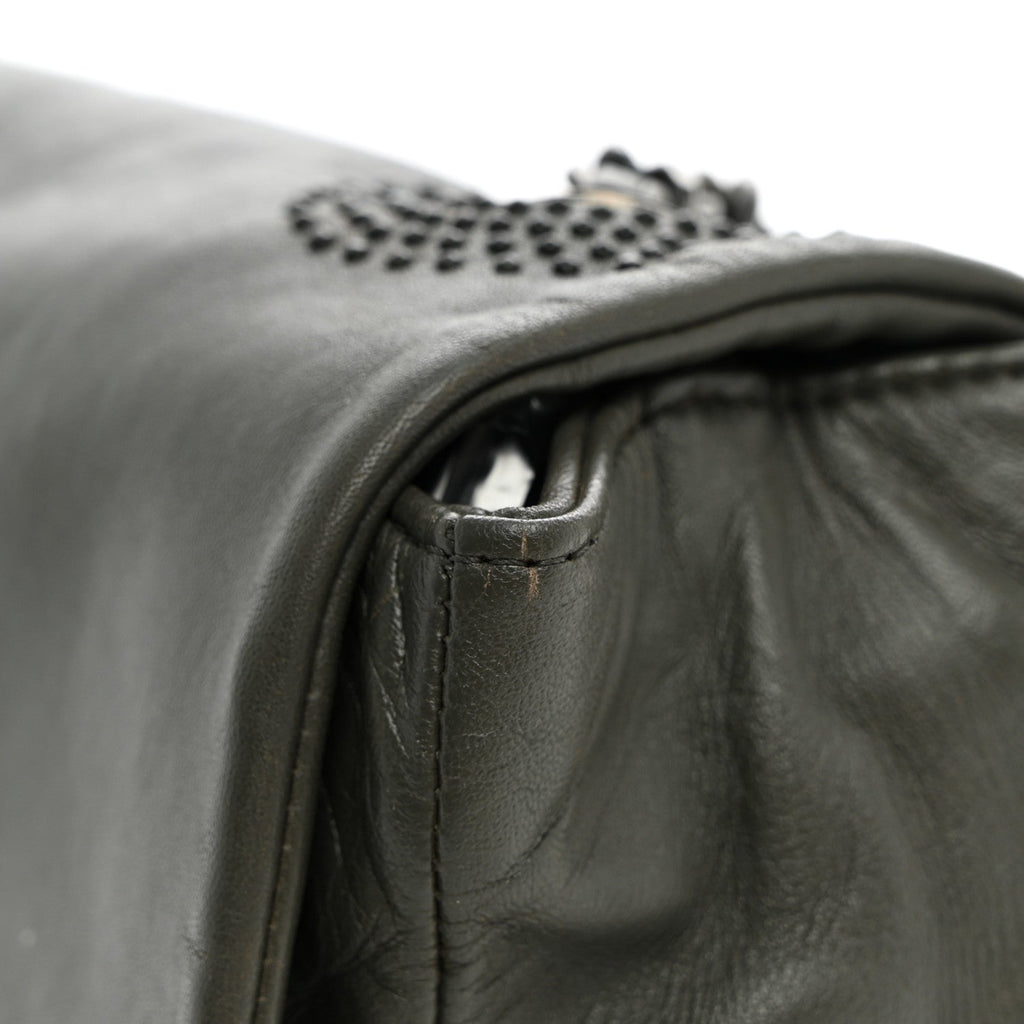 Lambskin Studded CC East West Flap Grey