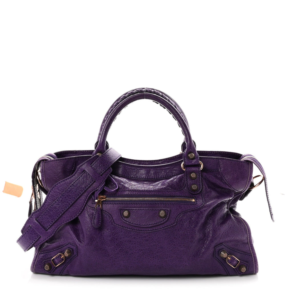 Agneau Giant 12 Rose Gold Hardware City Dark Violet