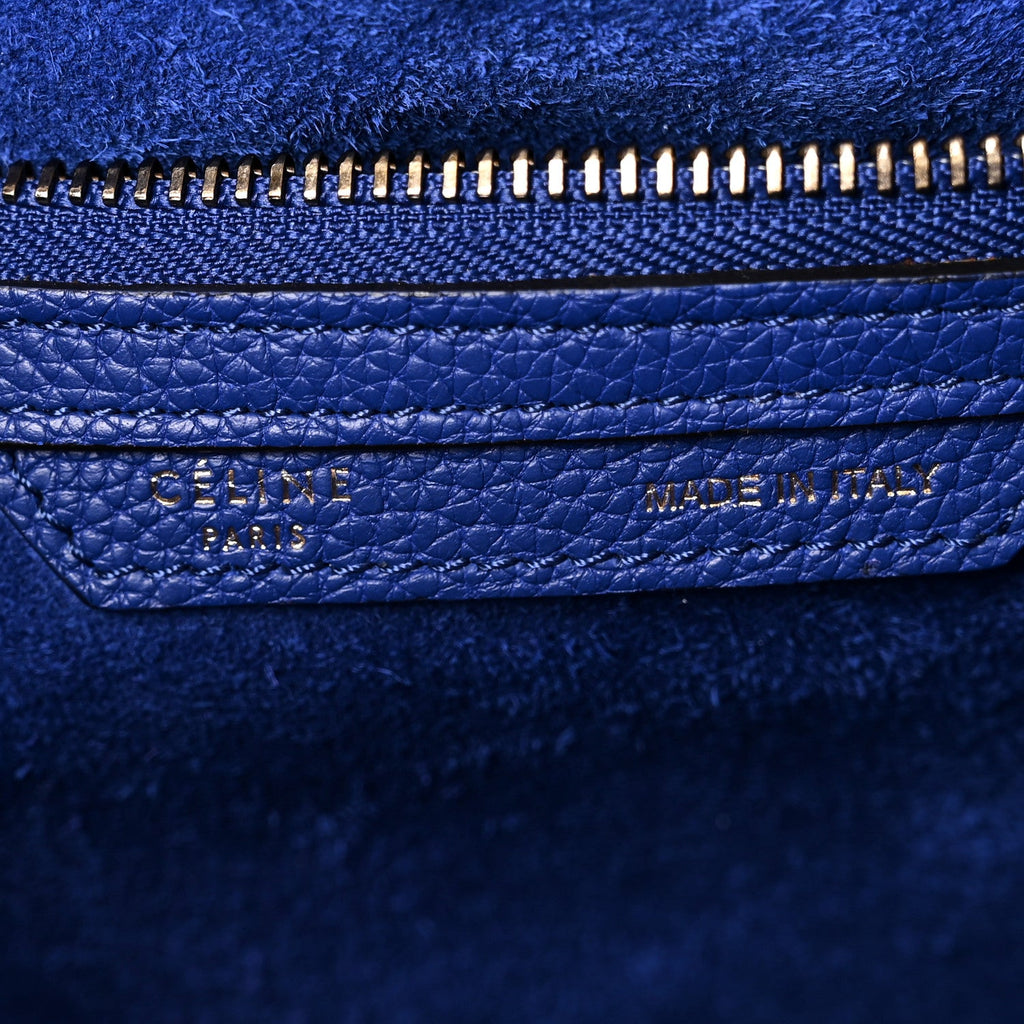 Drummed Calfskin Mini Luggage Indigo