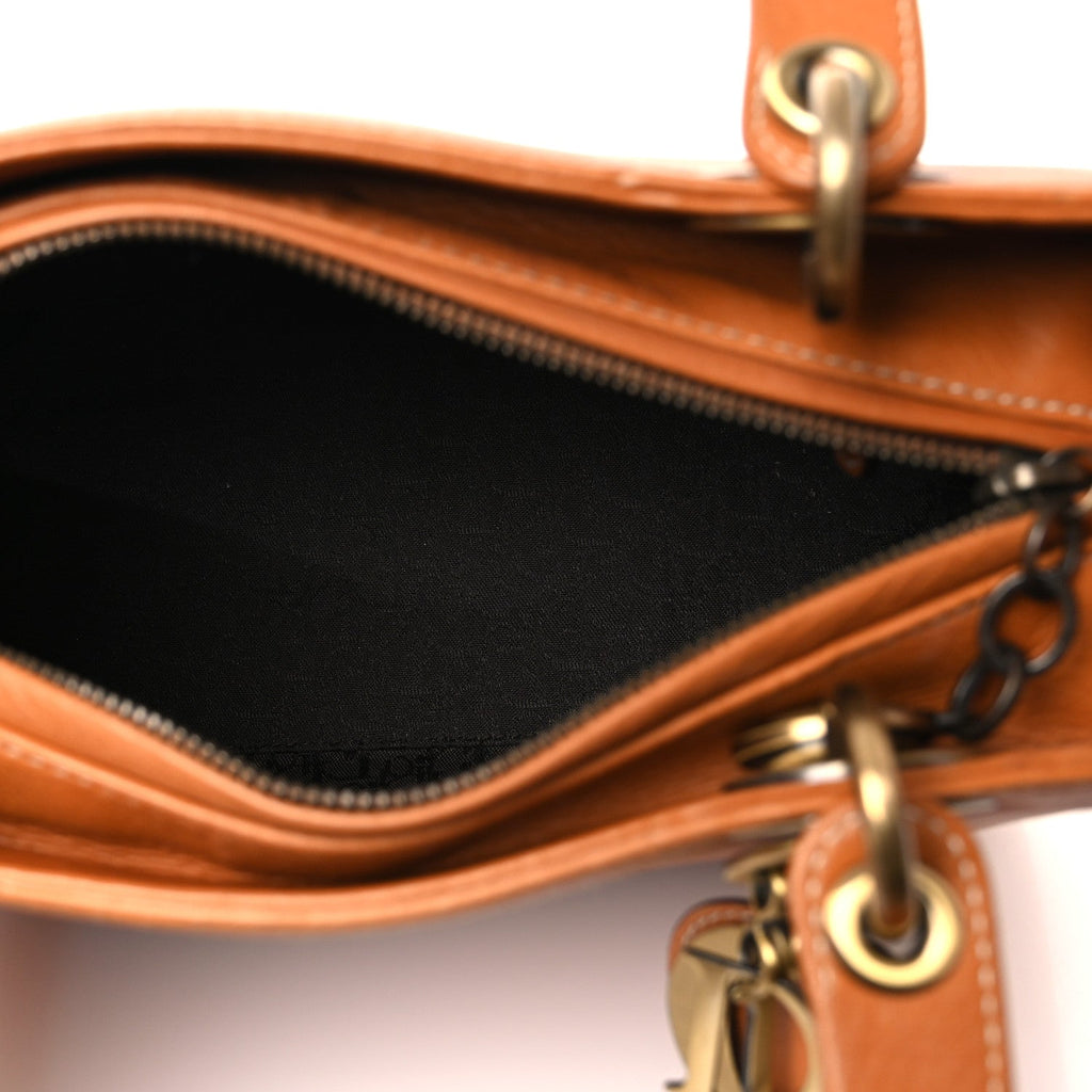 Grained Calfskin Medium Lady Dior Brown