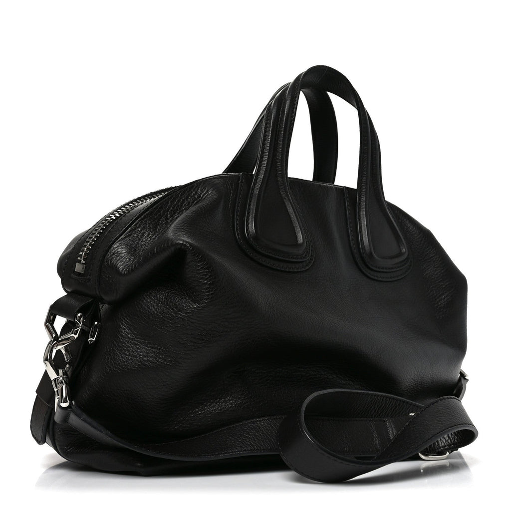 Waxy Grained Calfskin Medium Nightingale  Black