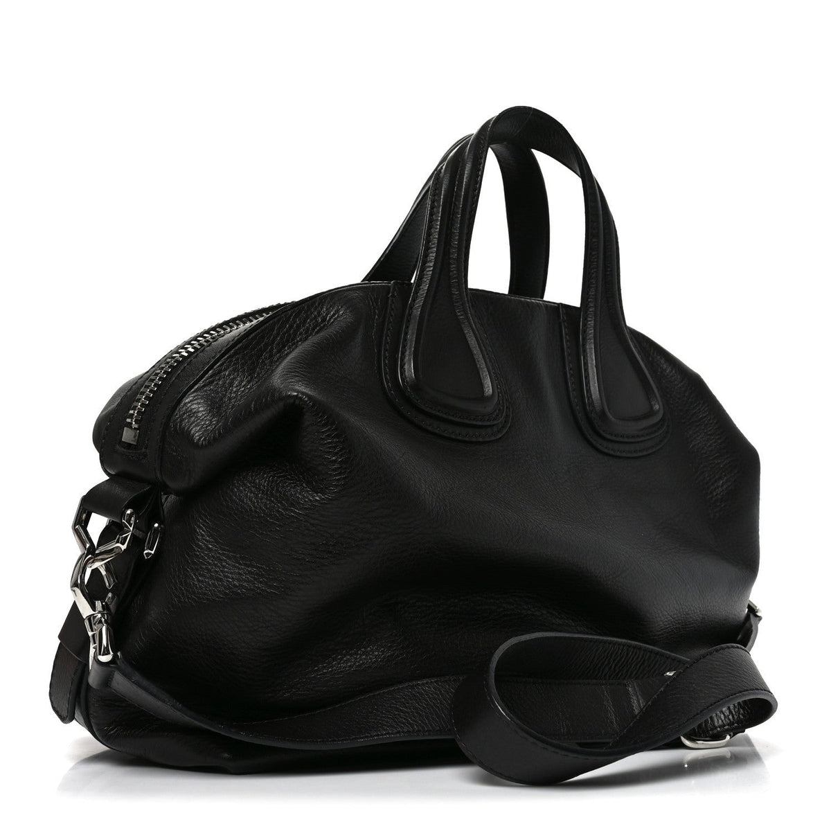 Waxy Grained Calfskin Medium Nightingale  Black