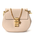 Grained Lambskin Drew Shoulder Bag Abstract White