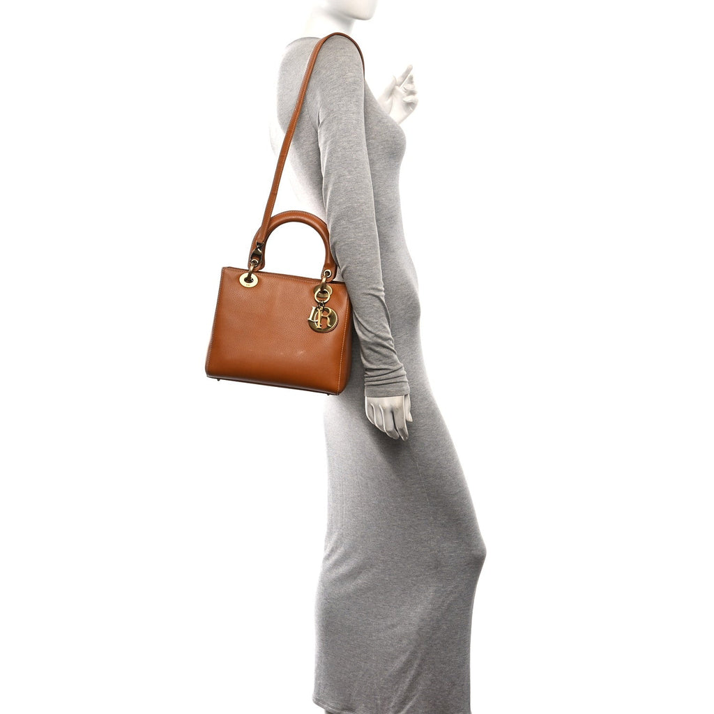 Grained Calfskin Medium Lady Dior Brown