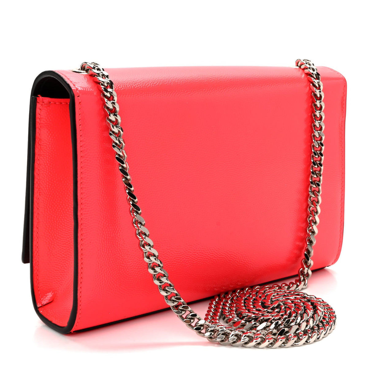 Patent Grain de Poudre Small Monogram Kate Satchel Neon Pink