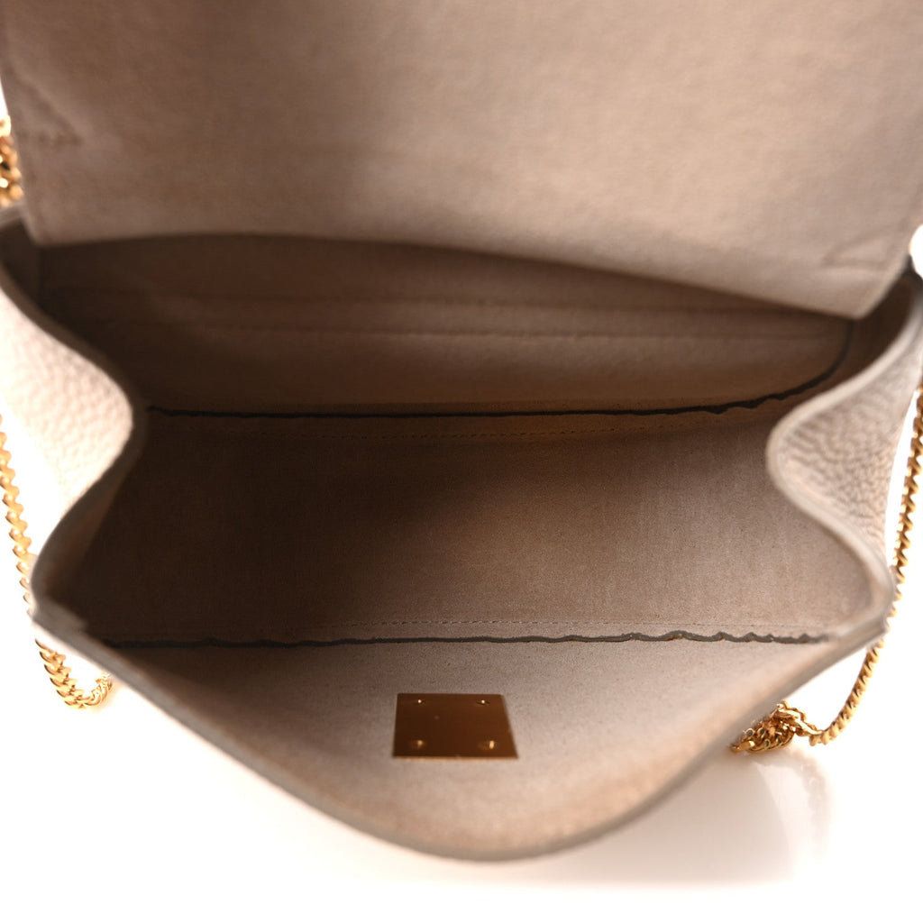 Grained Lambskin Drew Shoulder Bag Abstract White