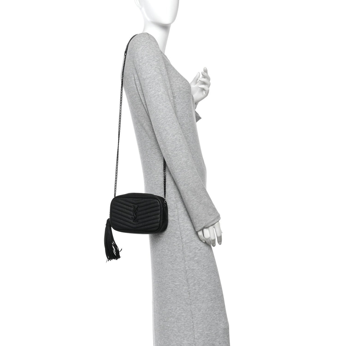 Grain De Poudre Matelasse Monochrome Monogram Mini Lou Camera Bag Black