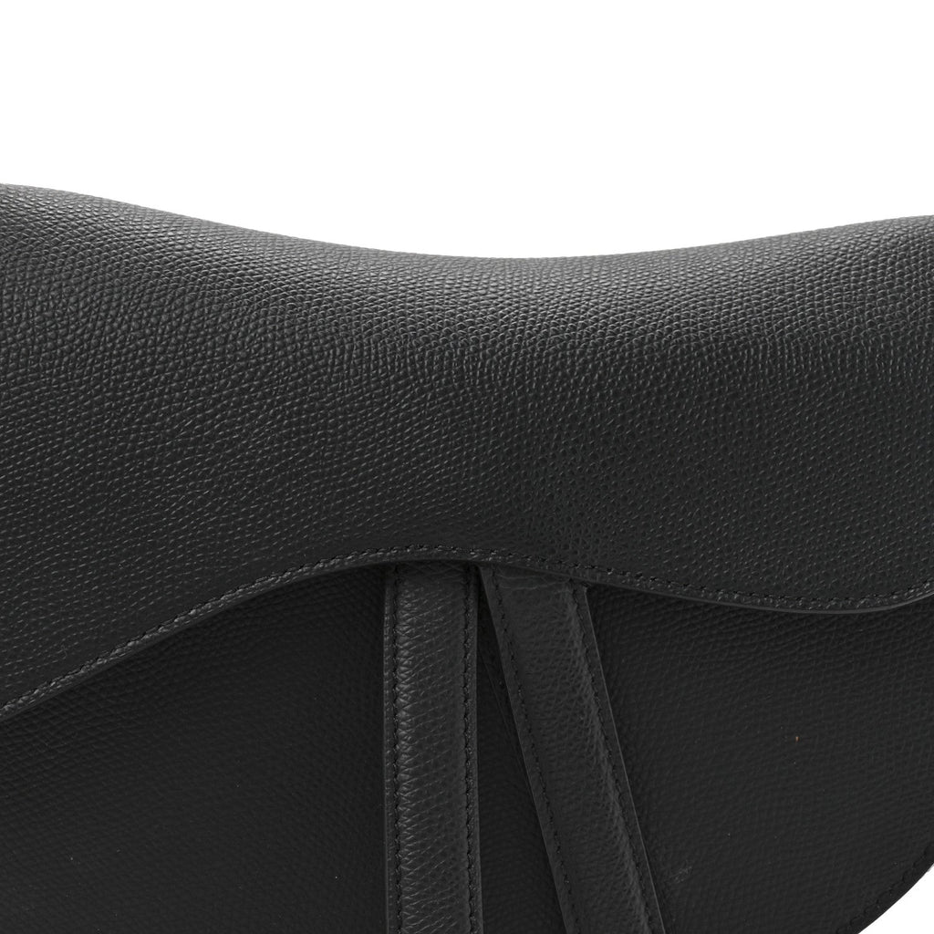 Grained Calfskin Saddle Bag Black