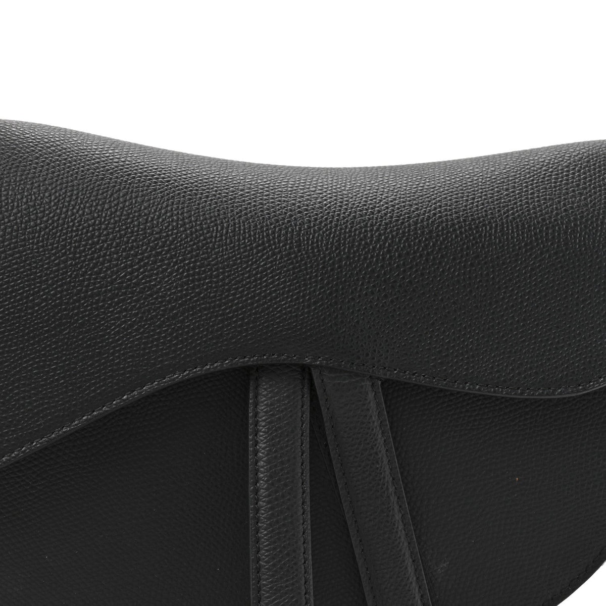 Grained Calfskin Saddle Bag Black